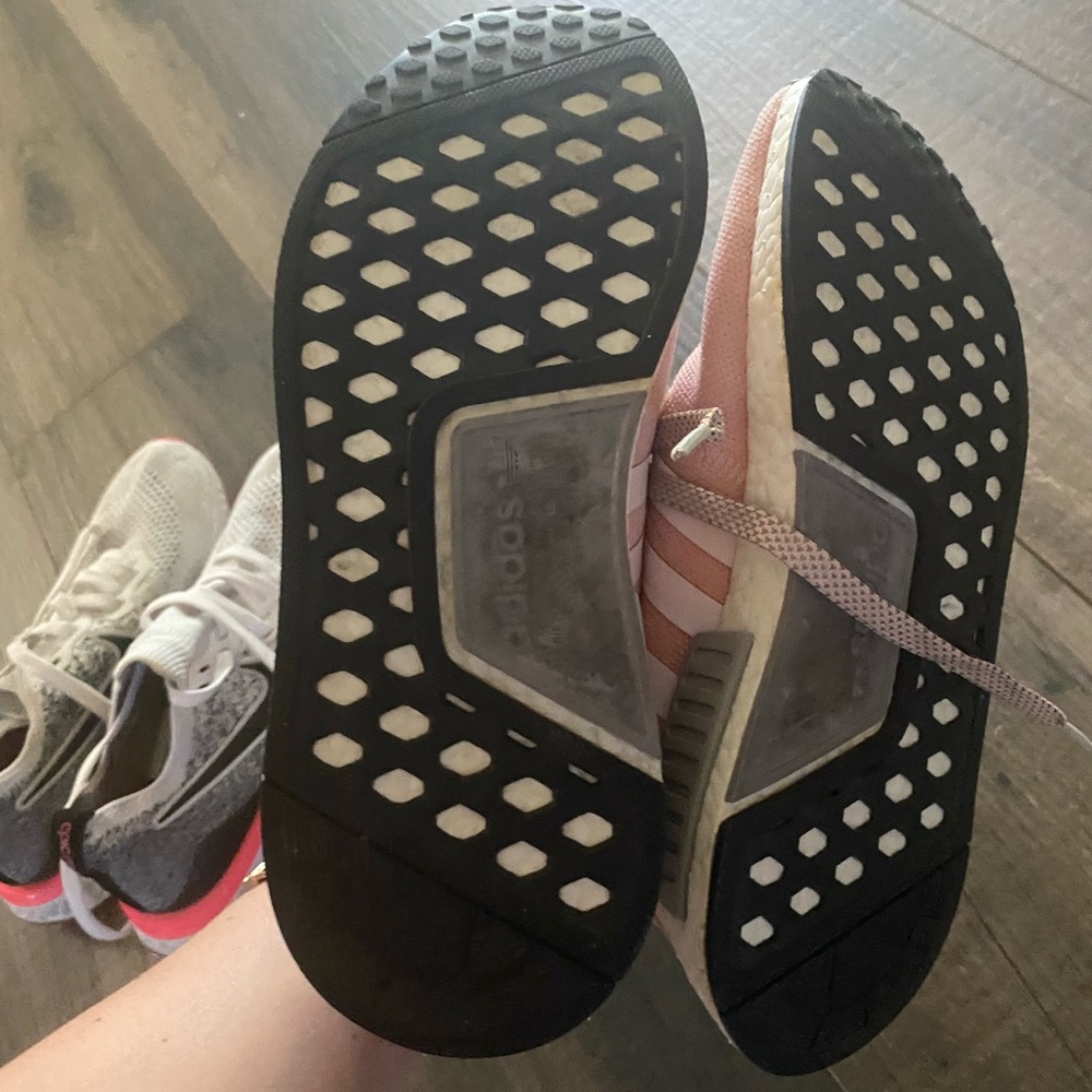 Adidas Pink and White Athletic Sneakers